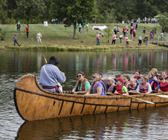 Students learn about canoeing and boat safety at the National Great Rivers Research and Education Center’s Water Festival. NGRREC file photo